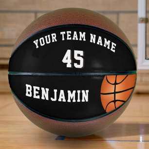 Aangepaste Zwarte Basketbal met Teamnaam Nummer