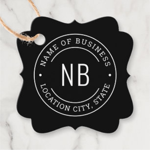 Aangepaste zwarte bedrijfsnaam bedankjes labels