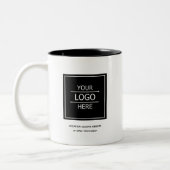 Aangepaste Zwarte Bedrijfsnaam en Logo Branded Mok (Links)