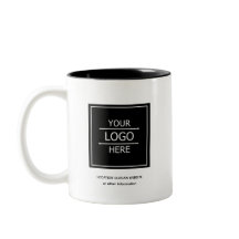 Aangepaste Zwarte Bedrijfsnaam en Logo Branded Mok