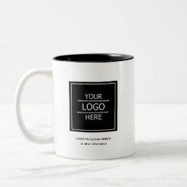 Aangepaste Zwarte Bedrijfsnaam en Logo Branded Mok