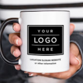 Aangepaste zwarte bedrijfsnaam en Logo-merknaam Mok