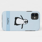 Aangepaste zwarte blauwblauwe rode pinguïn naam Case-Mate iPhone case (Achterkant (horizontaal))