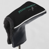 Aangepaste zwarte Blauwgroen stijlvolle monogram  Golfheadcover (3/4 voorkant)
