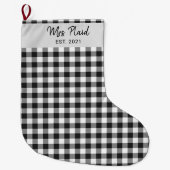 Aangepaste zwarte blauwwitte buffels gebundeld grote kerstsok (Voorkant)