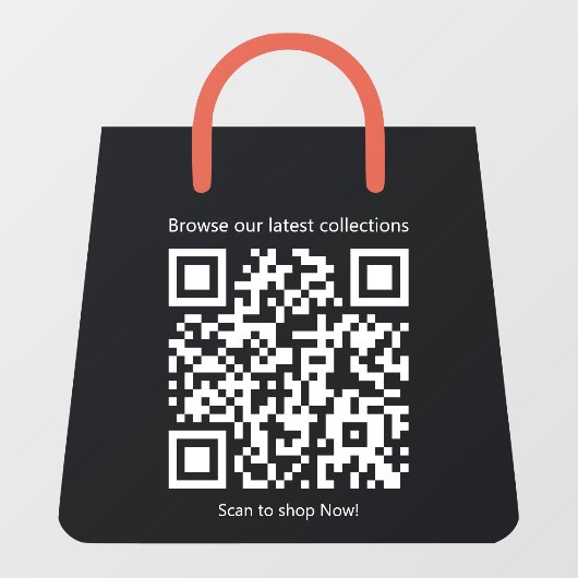 Aangepaste zwarte boodschappentas vormige promotie raamsticker (Vel)