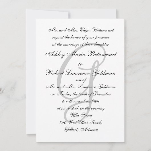 Aangepaste zwarte-bruiloft-uitnodiging kaart (Achterkant)