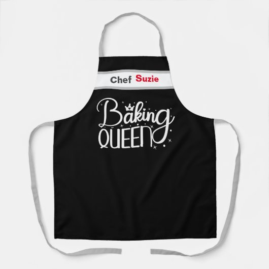 Aangepaste zwarte chef-kok Schort gepersonaliseerd (Voorkant)