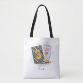 Aangepaste zwarte derde klas leraar waardering tote bag (Voorkant)