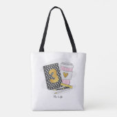Aangepaste zwarte derde klas leraar waardering tote bag (Achterkant)