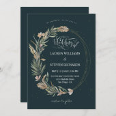 Aangepaste Zwarte Donkerblauwe Tuin Krans & Ringen Kaart (Voorkant / Achterkant)