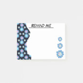 Aangepaste zwarte en blauwe bloemrand post-it® notes (Voorkant)
