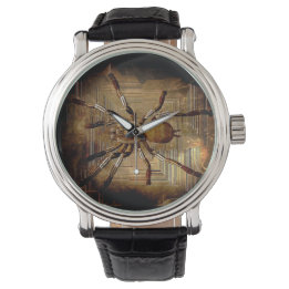 Aangepaste zwarte en bruine Creepy Crawly Spider Horloge