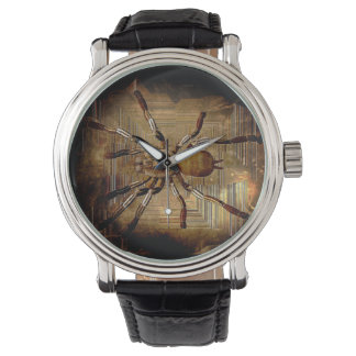 Aangepaste zwarte en bruine Creepy Crawly Spider Horloge