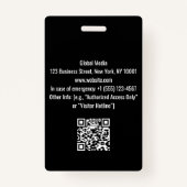 Aangepaste zwarte en gele mediapas | Druk op ID-ba Badge (Achterkant)