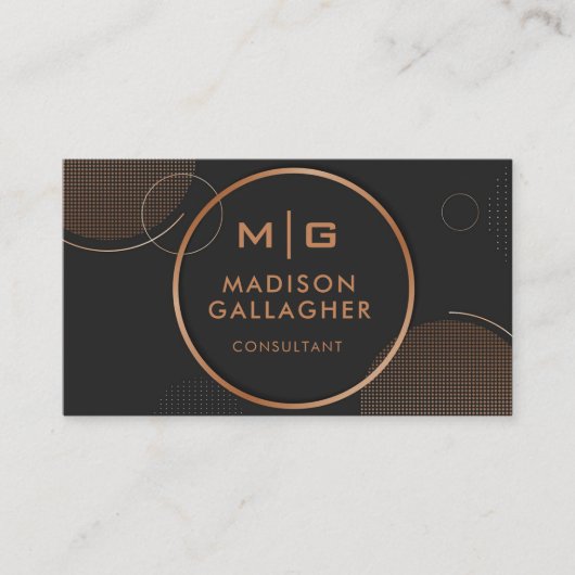 Aangepaste zwarte en gouden koffie bruin Professio Visitekaartje (Voorkant)