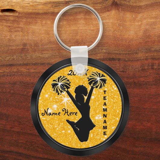 Aangepaste zwarte en gouden Sleutelhangers Cheap (Voorkant)