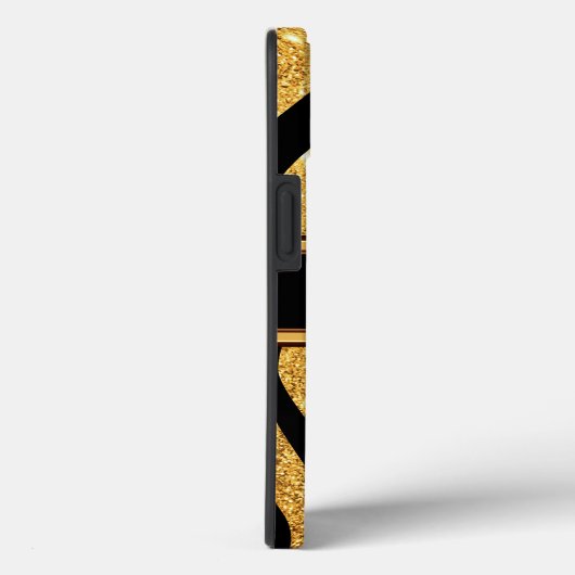 Aangepaste zwarte en gouden zebra Print Phone Case (Achterkant / Rechts)