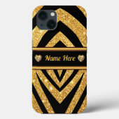 Aangepaste zwarte en gouden zebra Print Phone Case (Achterkant)