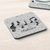 Aangepaste zwarte en grijze muzieknotities bier onderzetter (Linkerzijde)