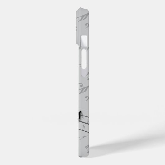 Aangepaste zwarte en grijze muzieknotities Case-Mate iPhone case (Achterkant / Links)