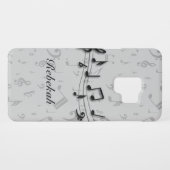 Aangepaste zwarte en grijze muzieknotities Case-Mate samsung galaxy hoesje (Achterkant (horizontaal))