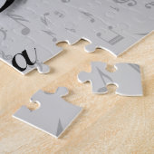 Aangepaste zwarte en grijze muzieknotities legpuzzel (Zijkant)