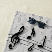 Aangepaste zwarte en grijze muzieknotities strandlaken (In situ)