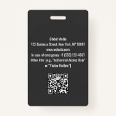 Aangepaste zwarte en Oranje mediapas | Druk op ID- Badge (Achterkant)