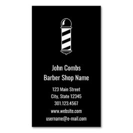 Aangepaste zwarte en witte Barbershop Visitekaartje Magneet
