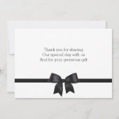 Aangepaste zwarte en witte bruiloft Hartelijk dank Bedankkaart (Achterkant)