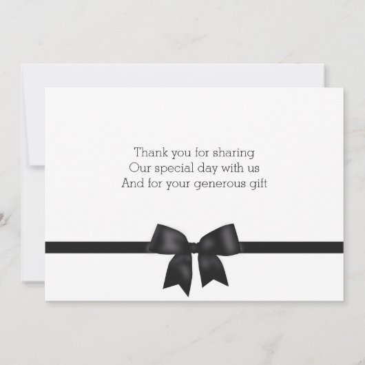 Aangepaste zwarte en witte bruiloft Hartelijk dank Bedankkaart (Achterkant)