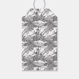 Aangepaste Zwarte En Witte Bultrugwalvis Cadeaulabel