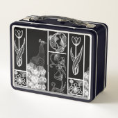 Aangepaste zwarte en witte elegante lunchbox (Achterkant)
