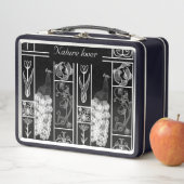 Aangepaste zwarte en witte elegante lunchbox (In situ)