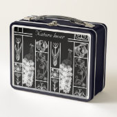 Aangepaste zwarte en witte elegante lunchbox (Voorkant)
