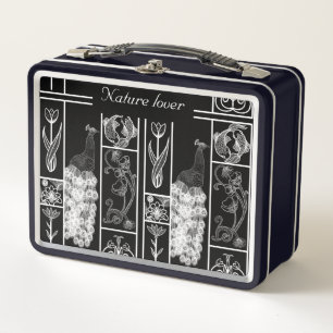Aangepaste zwarte en witte elegante lunchbox