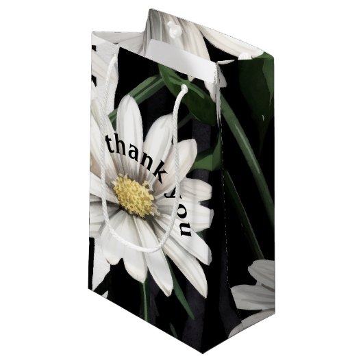 Aangepaste zwarte en witte feestdag bedankt klein cadeauzakje (Voorkant Gekanteld)