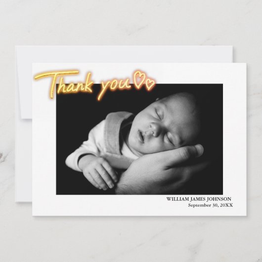 Aangepaste zwarte en witte foto. Gepersonaliseerde Aankondiging (Voorkant)