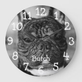 Aangepaste zwarte en witte foto, grote klok (Voorkant)