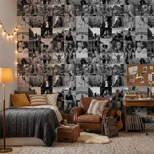 Aangepaste Zwarte en Witte Fotoherinneringen Motiv Behang (Creator heeft geüpload)
