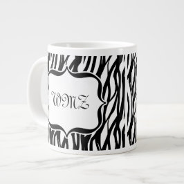 Aangepaste zwarte en witte Funky Zebra Stripes Grote Koffiekop