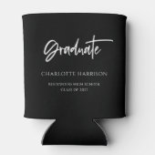 Aangepaste zwarte en witte graduatie blikjeskoeler (Achterkant)