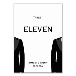 Aangepaste zwarte en witte homohuwelijk tafel numm kaart
