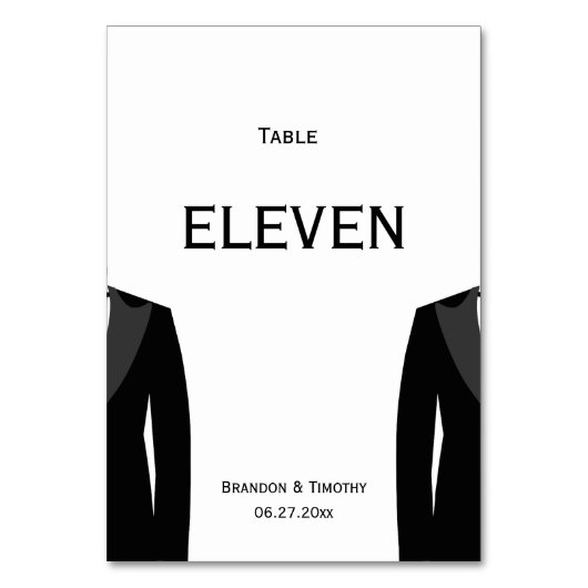 Aangepaste zwarte en witte homohuwelijk tafel numm kaart (Achterkant)