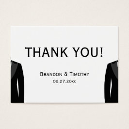 Aangepaste zwarte en witte homotrouwfeest gunstlab visitekaartjes