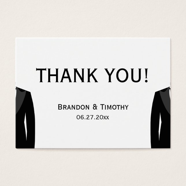 Aangepaste zwarte en witte homotrouwfeest gunstlab visitekaartjes (Voorkant)
