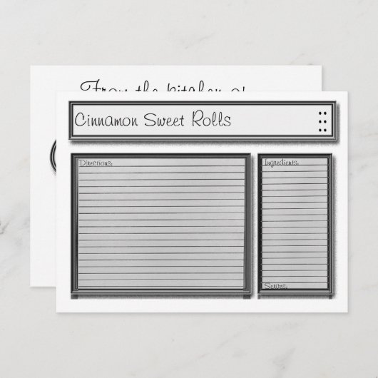 Aangepaste zwarte en witte kaart (Voorkant / Achterkant)