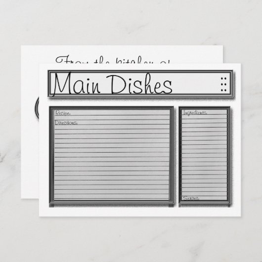 Aangepaste zwarte en witte kaart (Voorkant / Achterkant)