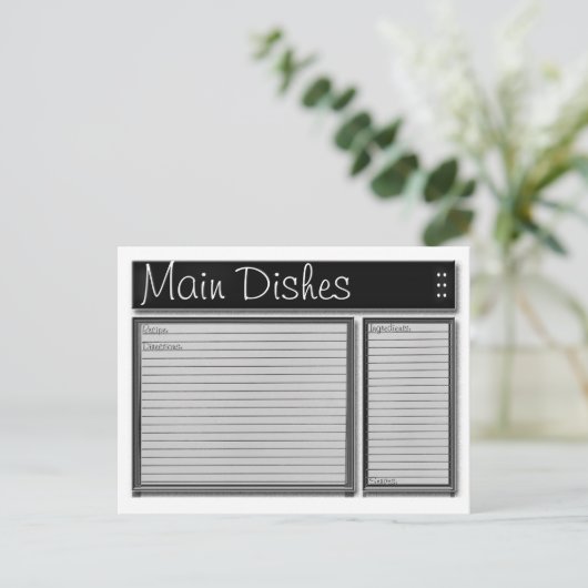 Aangepaste, zwarte en witte kaarten (Staand voorkant)